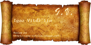 Igaz Vitália névjegykártya